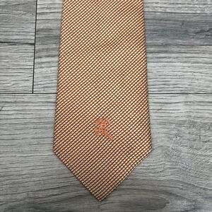 Countess Mara Tie Men’s Classic Necktie Orange Checkered Pattern Standard